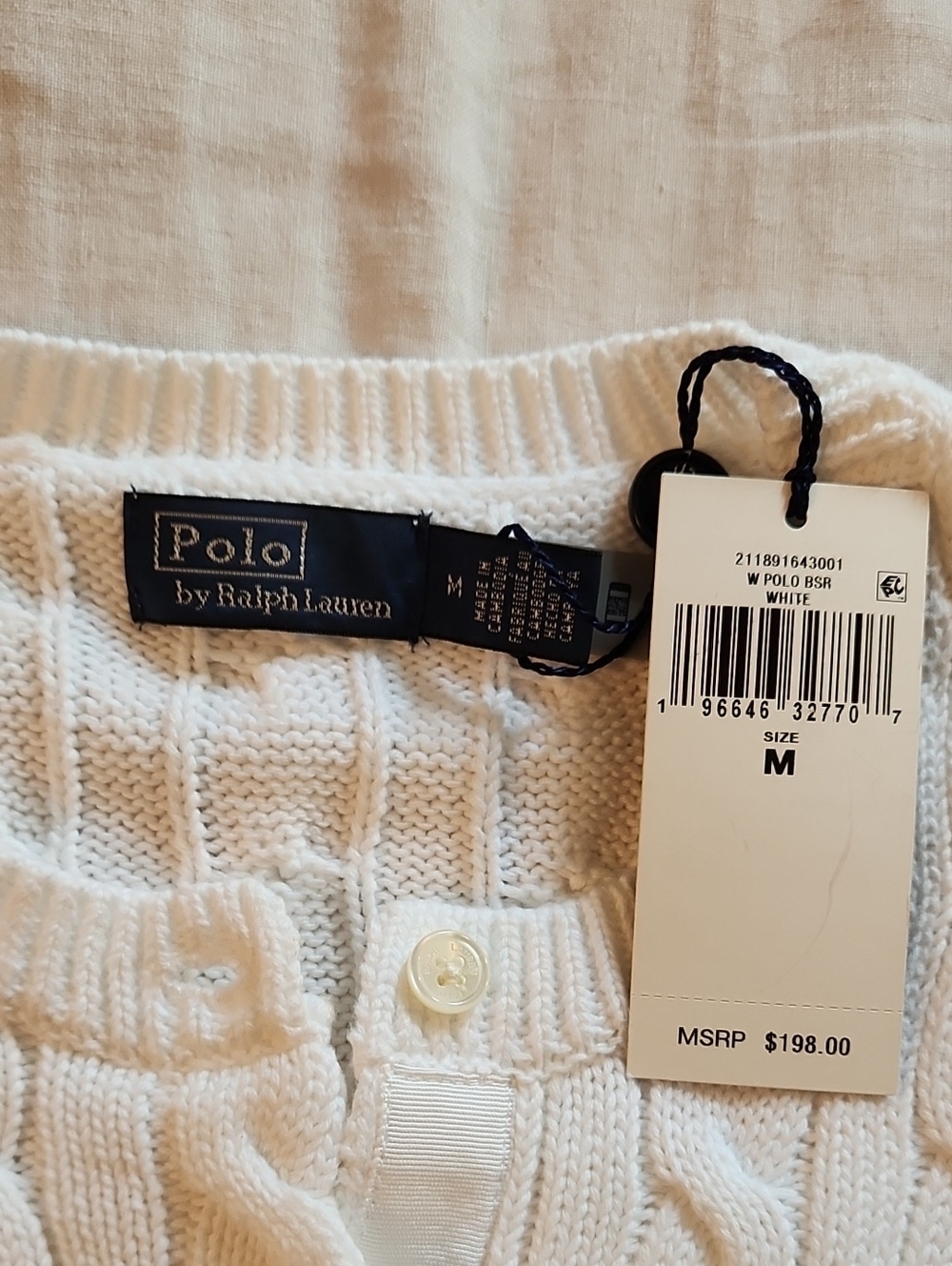 NWT Polo By Ralph Lauren Cable-knit Cardigan Sz M - Picture 3 of 8